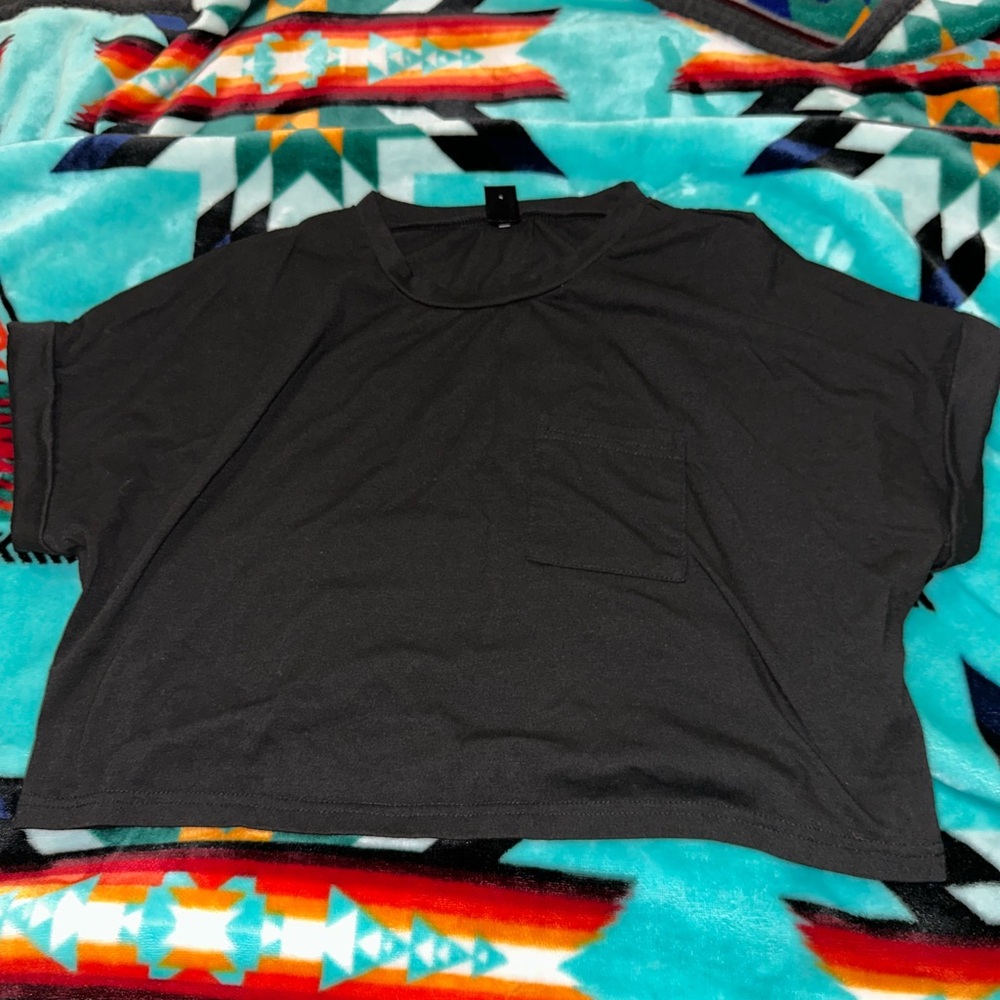 Black Cropped T-Shirt
